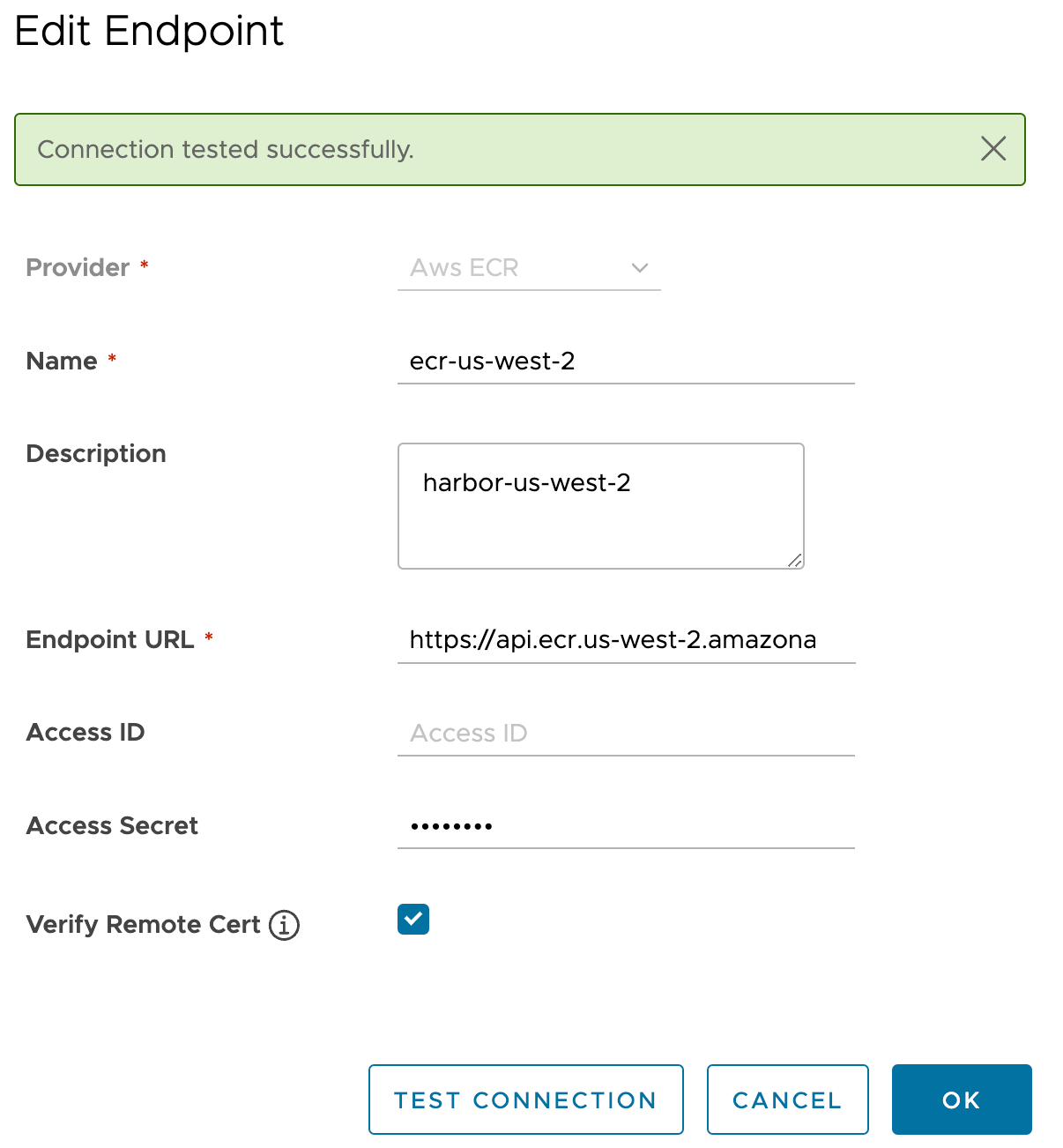 ECR registry config
